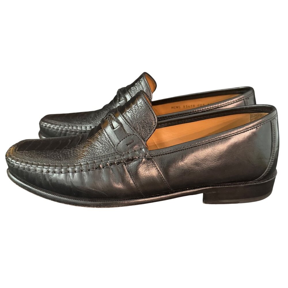 Brass Boot Walking Gloves Men's Black Leather Alligator Print Loafers Size 11.5M - Picture 3 of 12